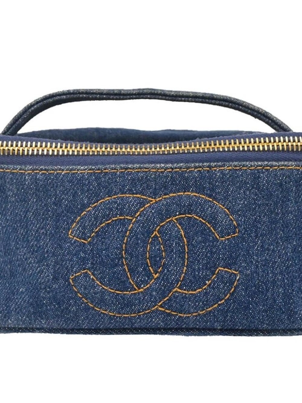 Chanel Blue Denim Vanity Handbag